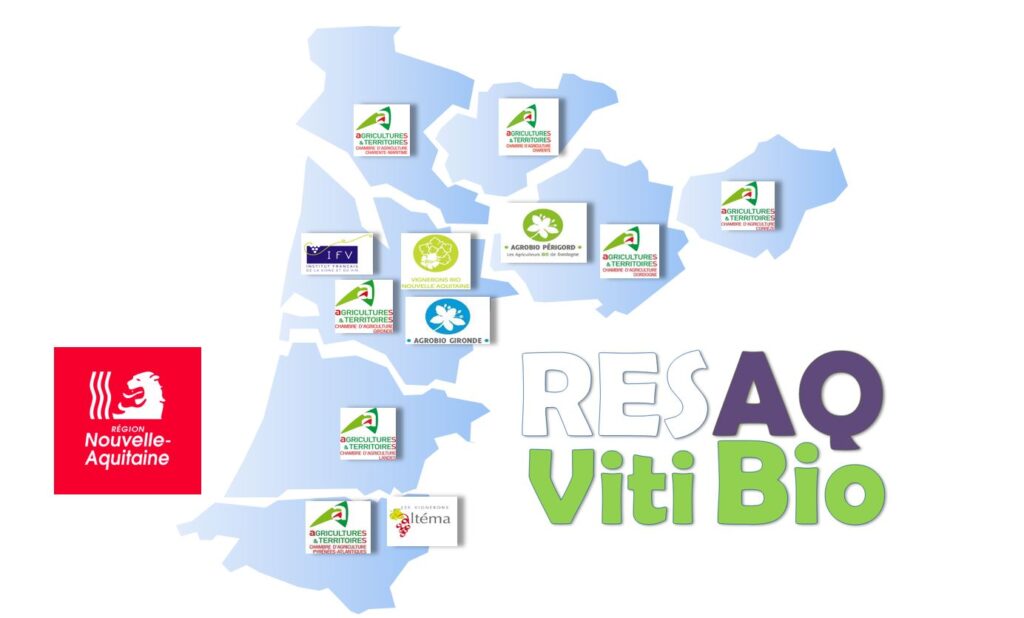 Carte du réseau RESAQ VitiBio en 2022