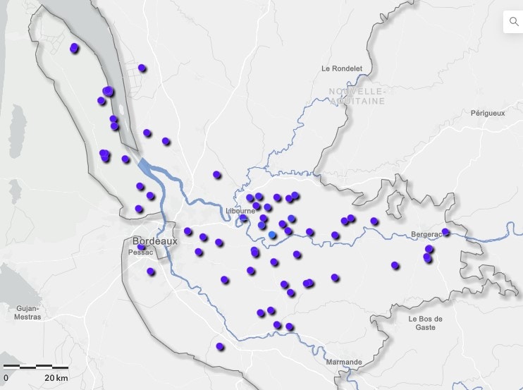 Emplacement des TNT suivis dans le cadre du BSV en 2023